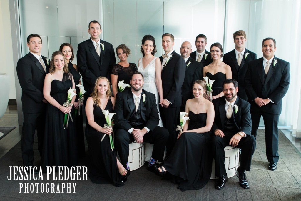 Classic Black and White Wedding Party Portrait Hotel Sorella CITYCENTRE| Houston Wedding Photographer | Jessica Pledger Photography 