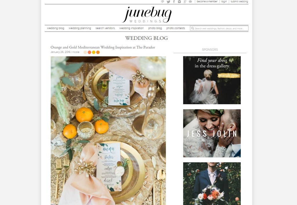 June Bug Weddings Blog | Orange Gold Styled Wedding shoot | Jessica Pledger Photography