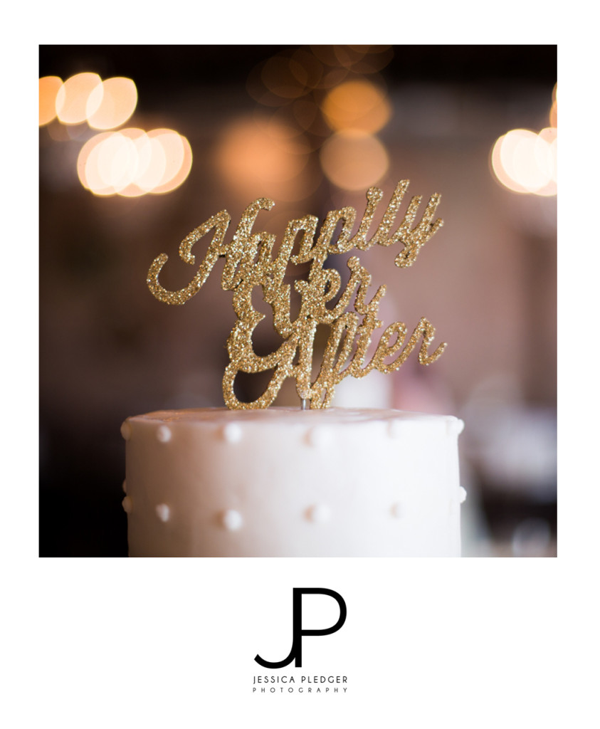 Gold sparkly cake topper 