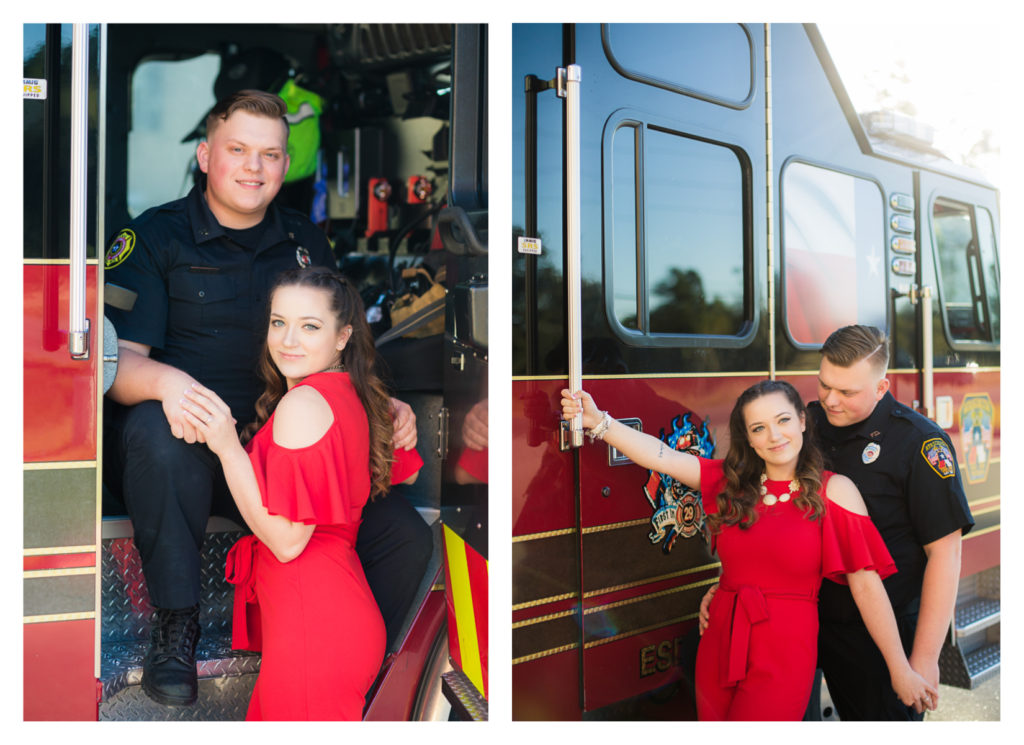 Houston Firefighter Themed Engagement Photos