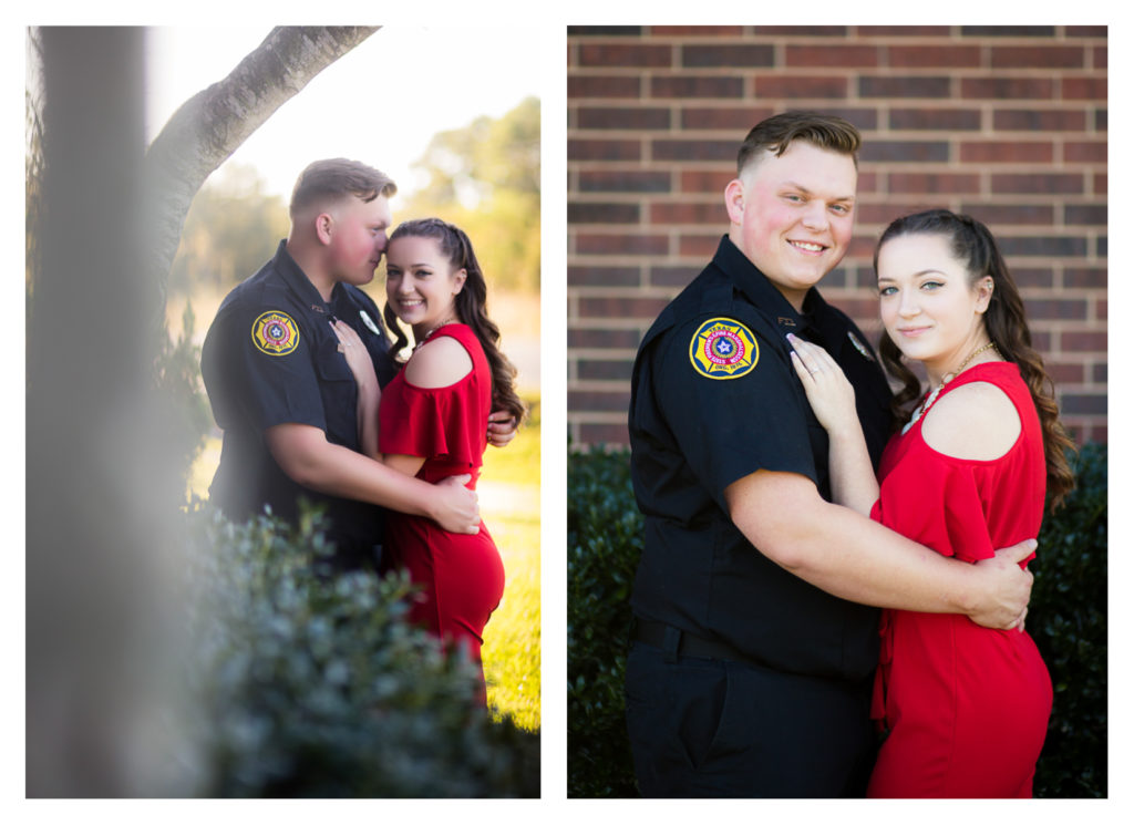 Houston Firefighter Themed Engagement Photos