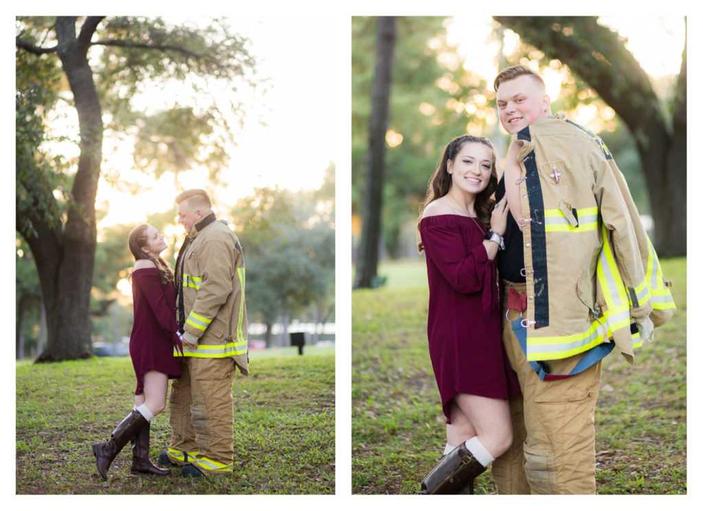Houston Firefighter Themed Engagement Photos