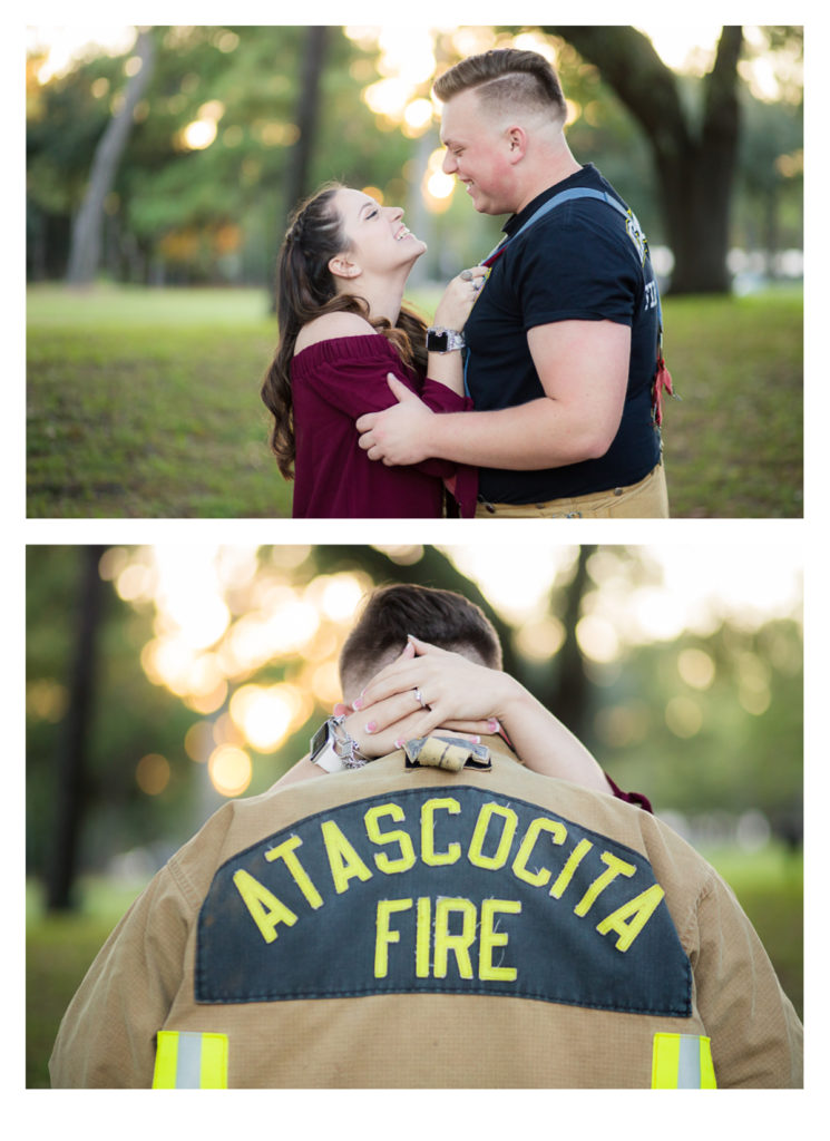 Houston Firefighter Themed Engagement Photos