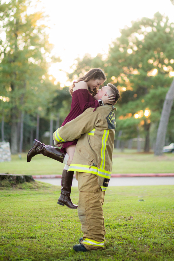 Houston Firefighter Themed Engagement Photos