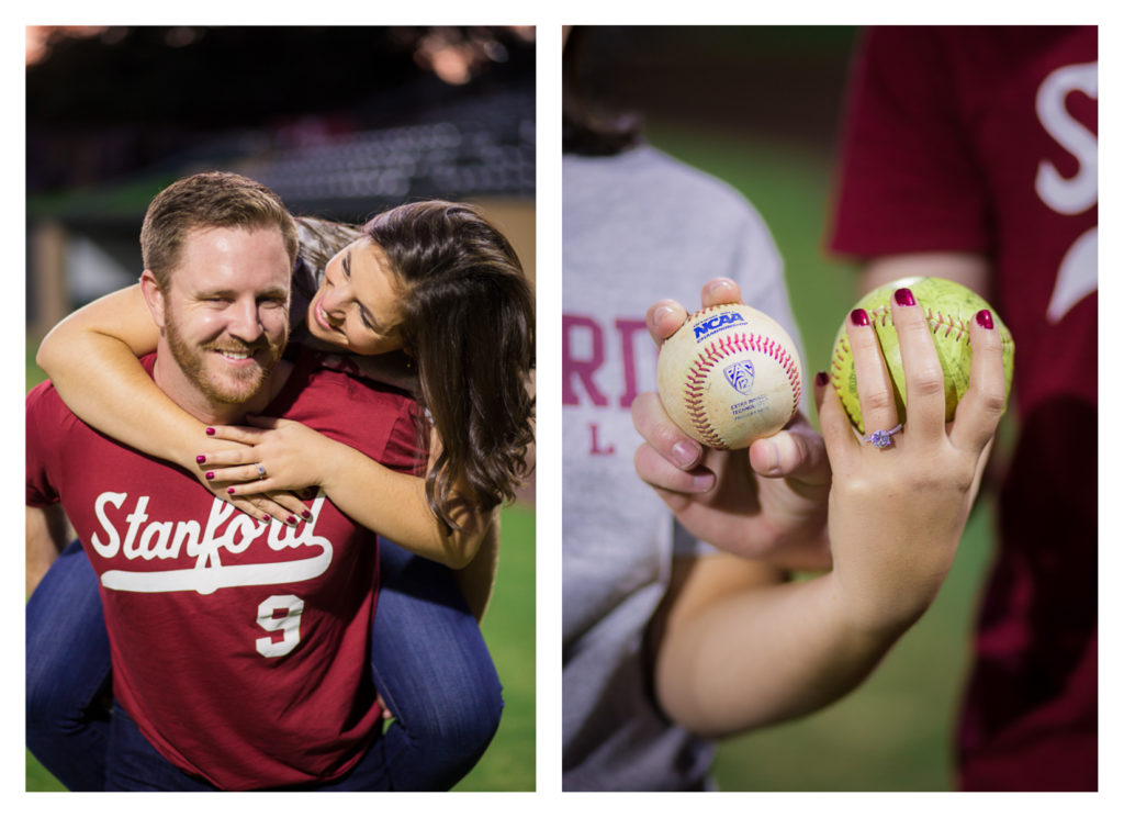 Softball and Baseball themed Engagement Photos