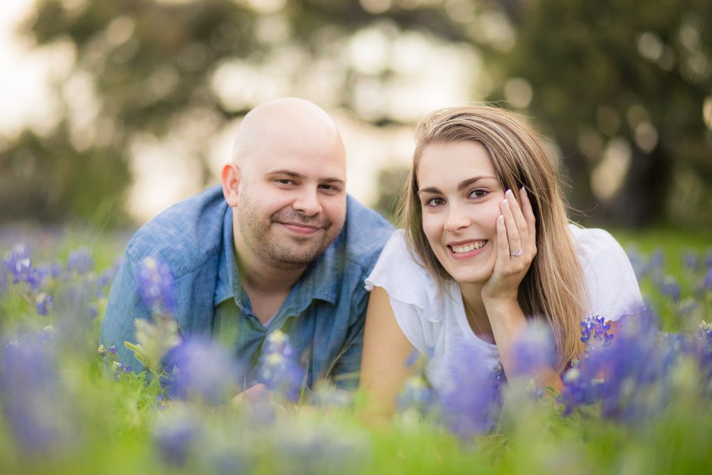 Aaron & Brooke Engagement Proposal Photos outside of Houston in wildflowers, bluebonnets, and Indian Paintbrushes - Jessica Pledger Photography