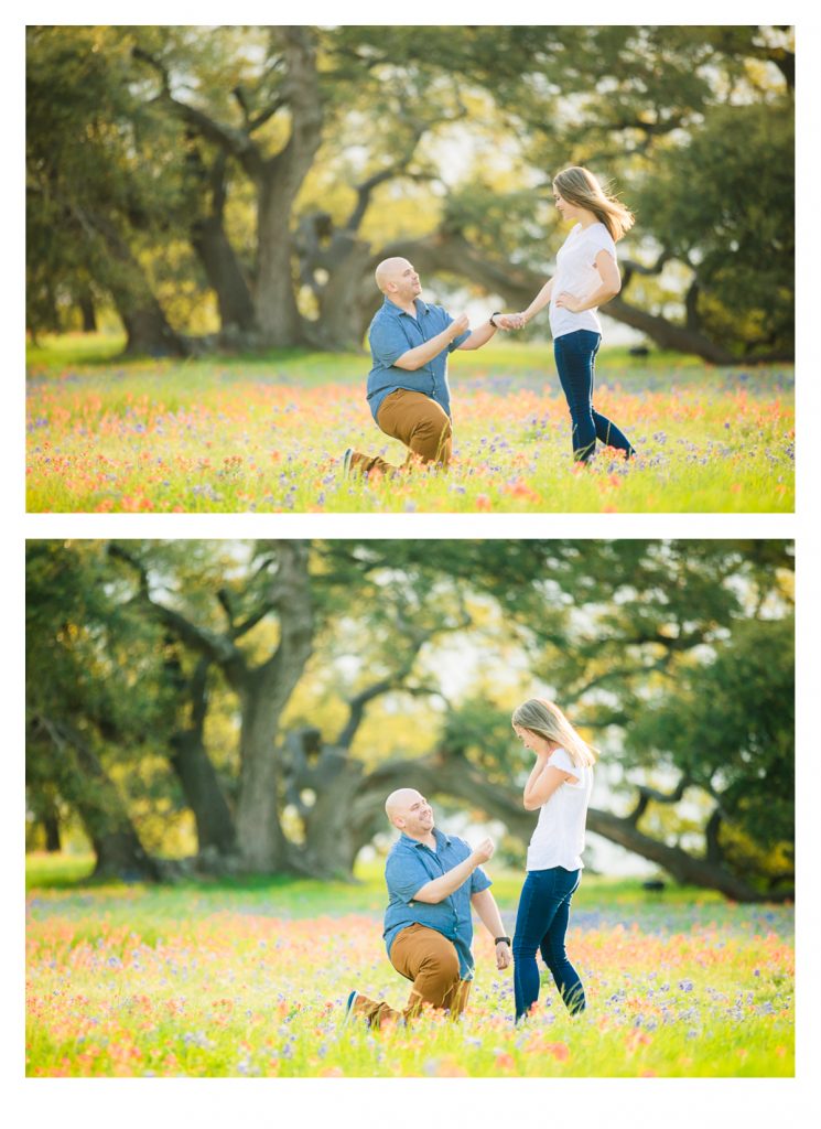 Aaron & Brooke Engagement Proposal Photos outside of Houston in wildflowers, bluebonnets, and Indian Paintbrushes - Jessica Pledger Photography