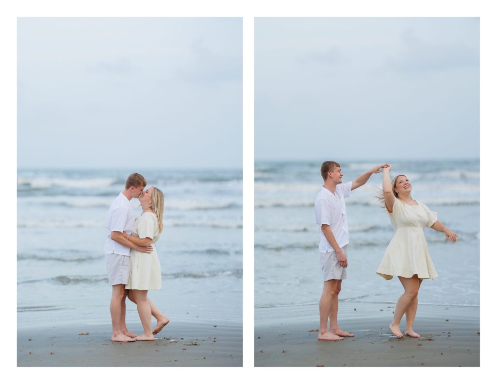 Galveston Island Engagement Session on the beach - Natalie & Noah - Jessica Pledger Photography