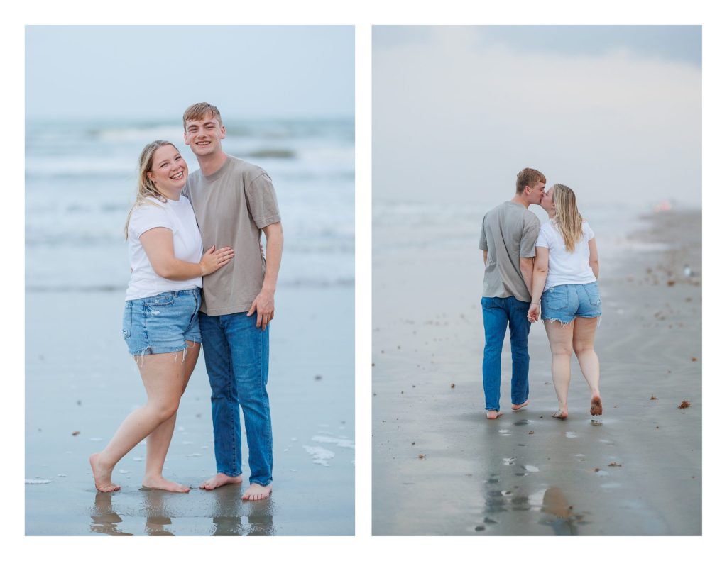 Galveston Island Engagement Session on the beach - Natalie & Noah - Jessica Pledger Photography
