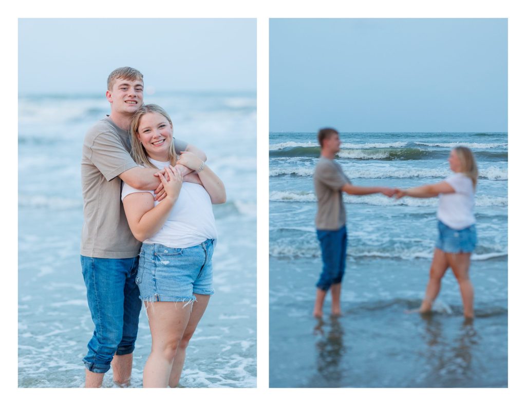 Galveston Island Engagement Session on the beach - Natalie & Noah - Jessica Pledger Photography