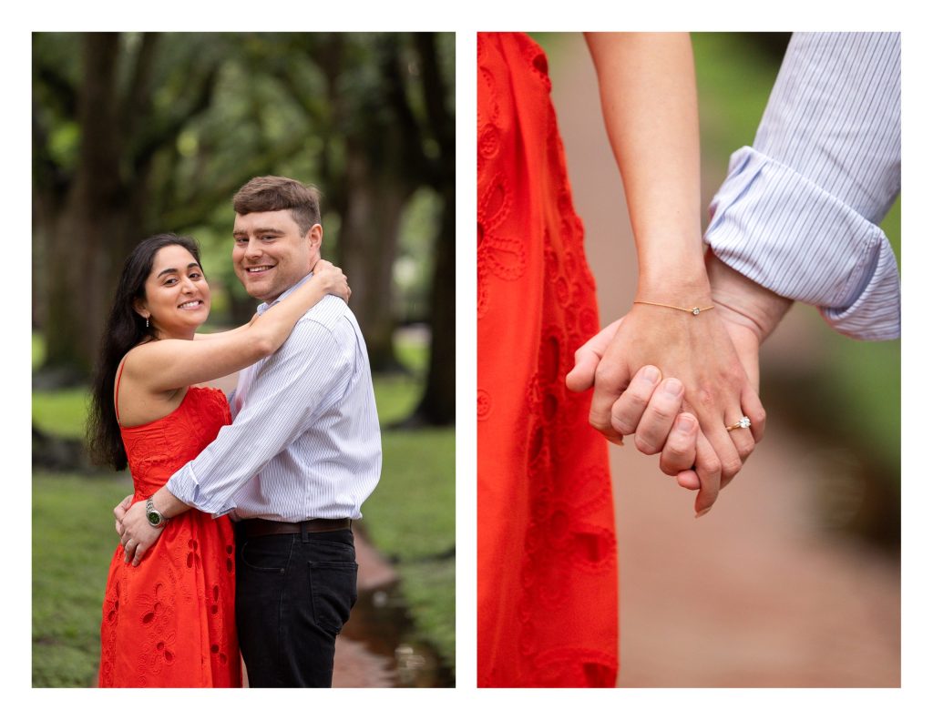 Trevor proposing to Tanvi on North Boulevard in Houston